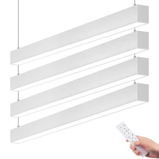 Barrina 5568 4FT LED Linear Light, 45W, Dimmable, Color Changing 3000K-6000K, Remote Control, White, 4 Packs