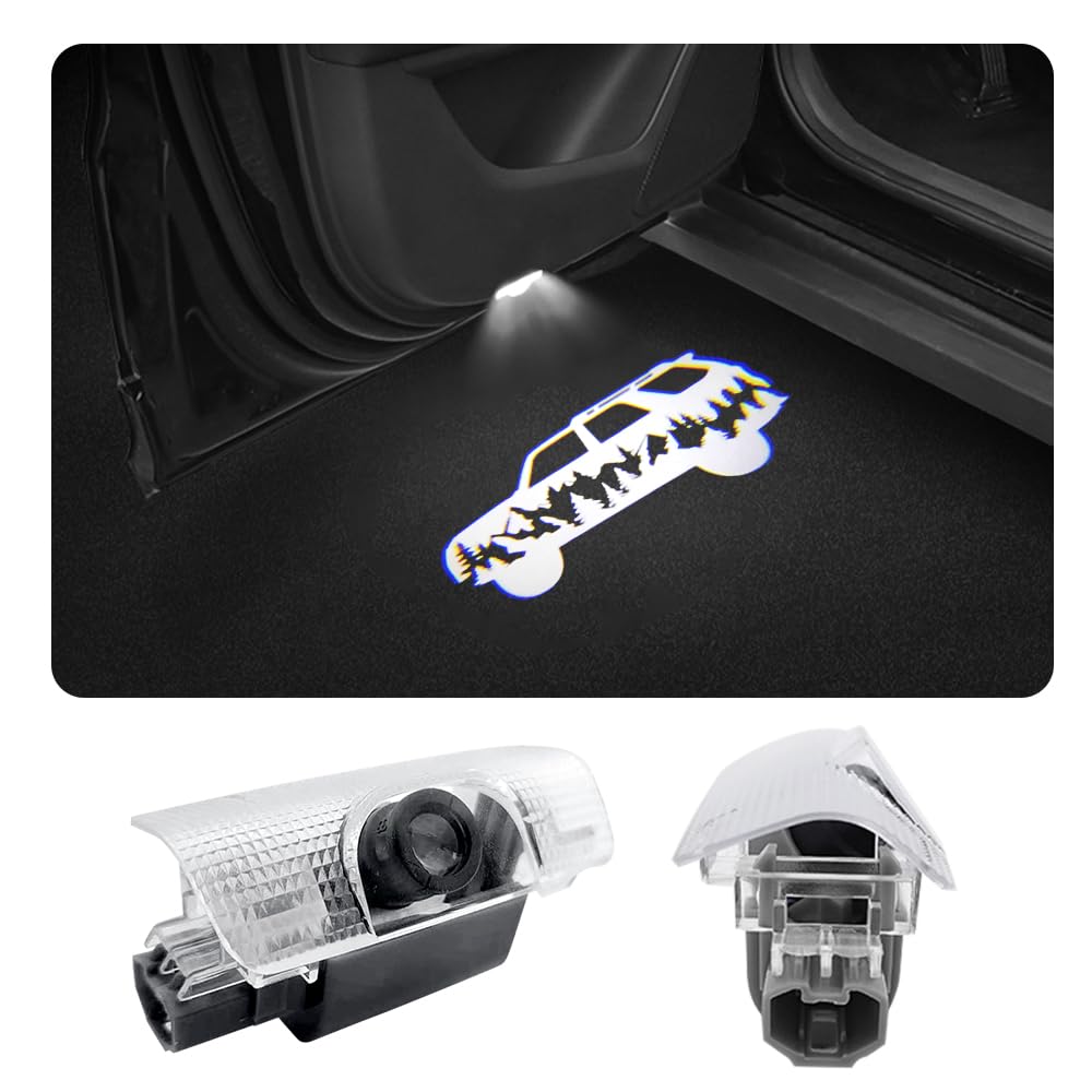 akarin 2 PCS LED Car Door Logo Lights Compatible with 4Runner 2010-present Black Puddle Lamp Projector Laser Welcome Light