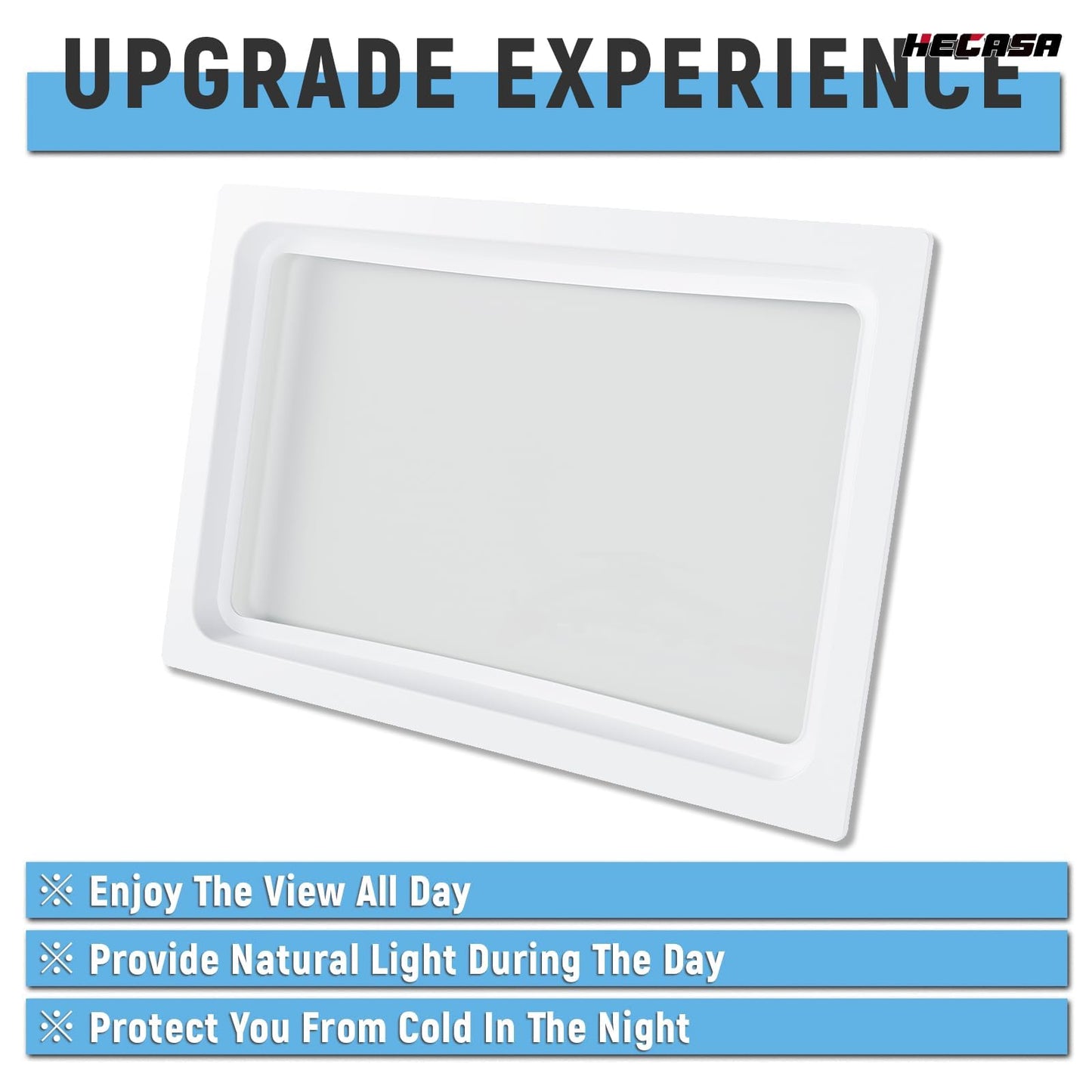 HECASA RV Skylight Inner Dome Replacement Cover - 14in x 22in - Clear Plastic - Model MO-1428