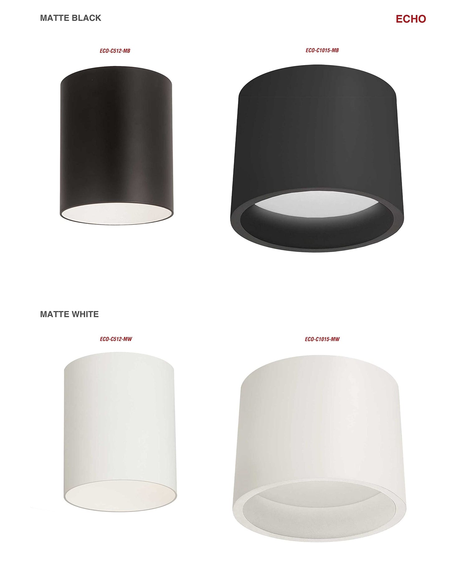 Dainolite 12W Flush Mount Light ECO-C512-MW Matte White Ceiling Fixture