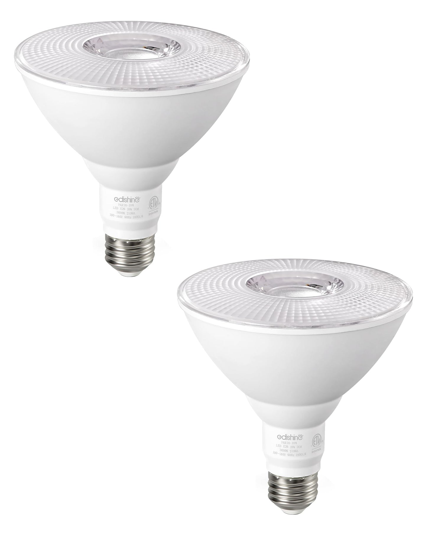 EDISHINE Christmas PAR38 Blue LED Flood Light Bulbs, Dimmable, 18W (120W Equivalent), E26 Base, ETL Listed, 2 Pack