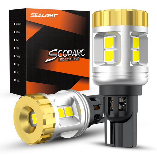 SEALIGHT 921 LED Bulb 6000K White Tail Light, 1200% Bright, for 912 906 904 902 922 Models, 2PCS