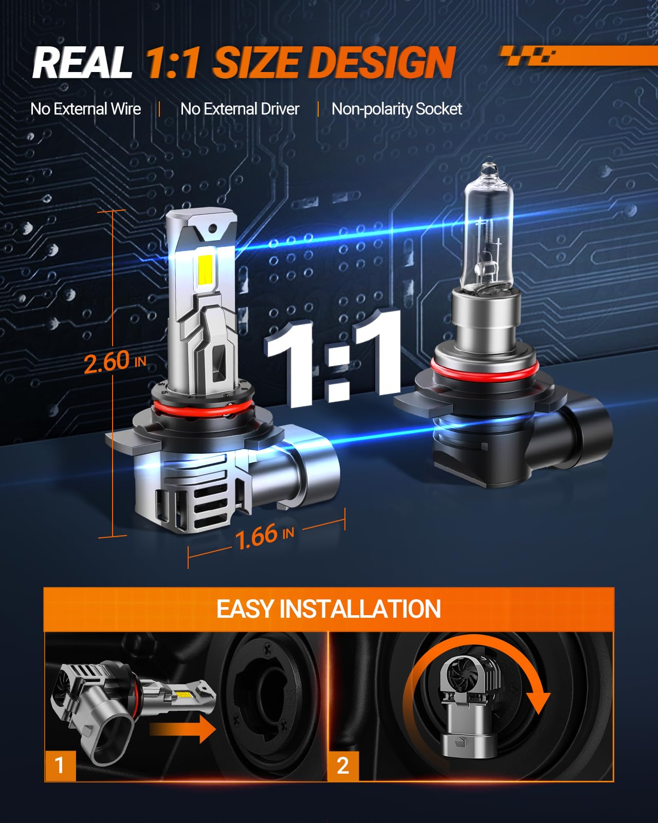 SEALIGHT S1-PRO Fog Light Bulbs, 30000LM Bright, 6500K Cool White, Easy Plug-N-Play, Pack of 2, 9012 Size