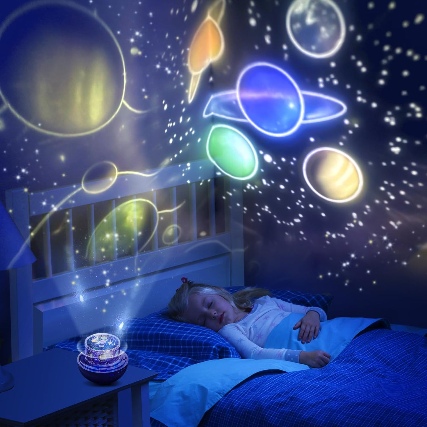 TOURACE Solar System Projector, Star Night Light for Kids, Blue, Model SSP001