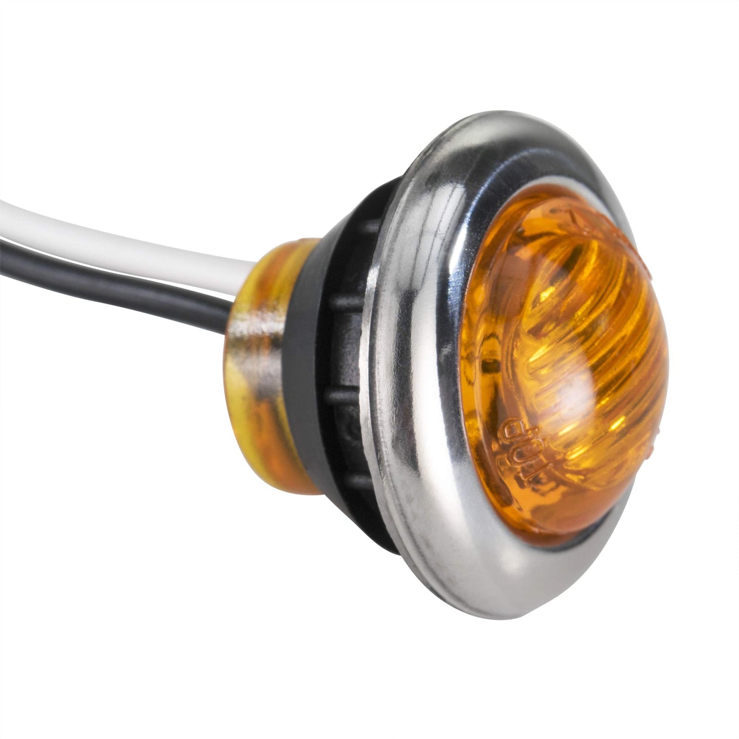 LONG HAUL 3/4in Amber LED Clearance Marker Lights, 10 Pack, ABS Material, Black Trim