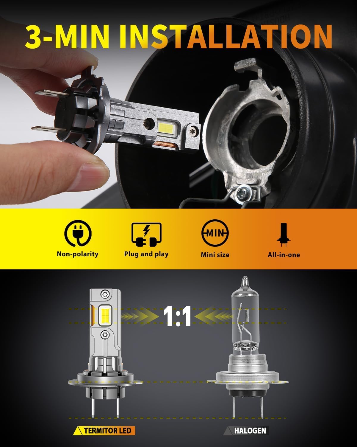 Termitor H7 Fog Light Plug & Play, Pack of 2, White, Model H7/H7LL