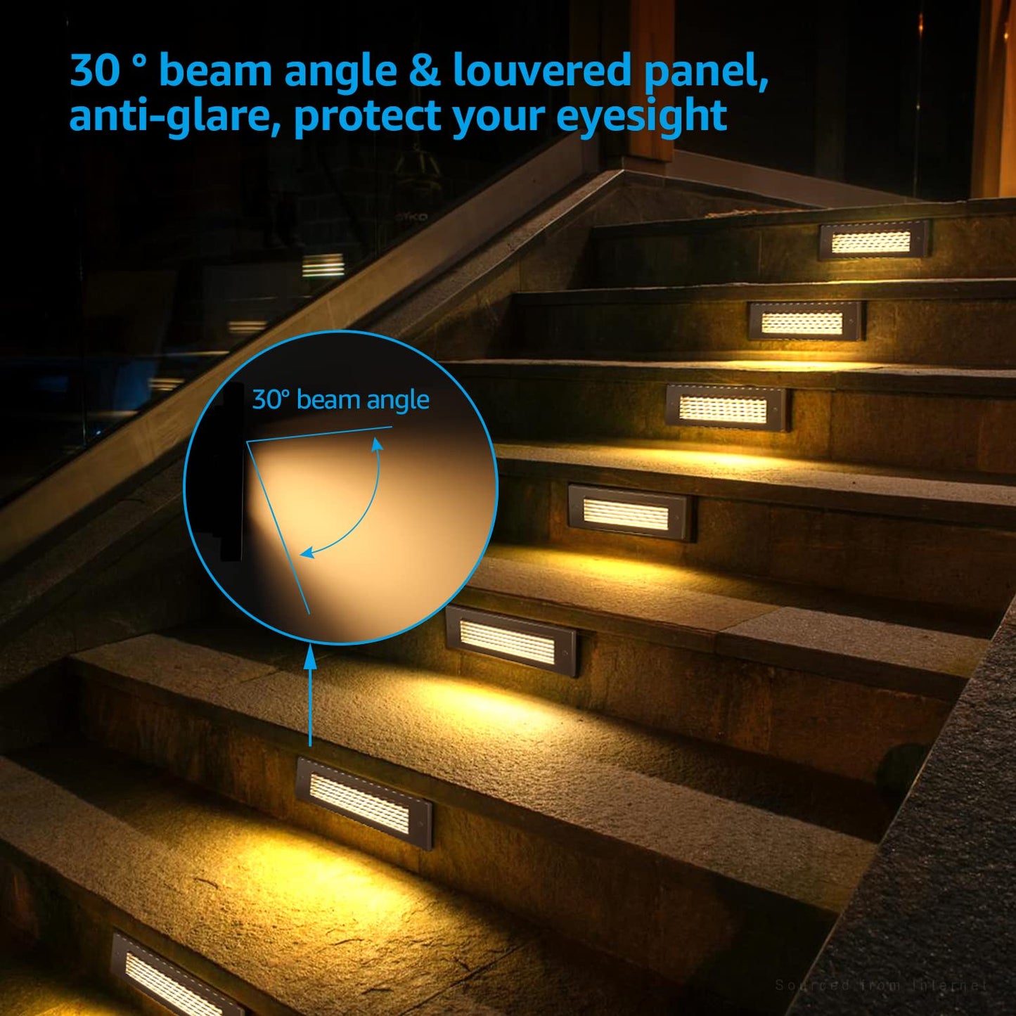 LEONLITE LED Step Lights, 5CCT Dimmable 4.5W 300LM, IP65 Waterproof, Oil-Rubbed Bronze, Model 58810
