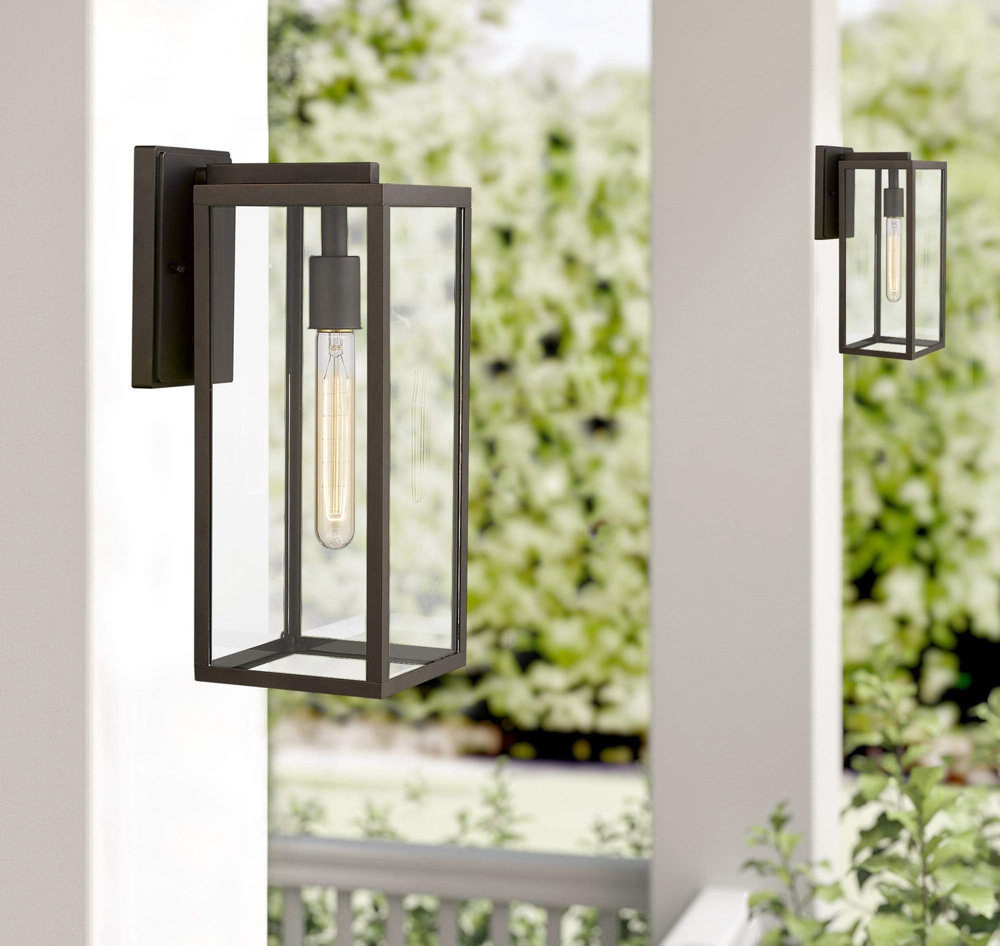 Bestshared Outdoor Wall Lantern - 15in 1-Light Sconce, Metal, Oil Rubbed Bronze, Model 4176, 1 Pack