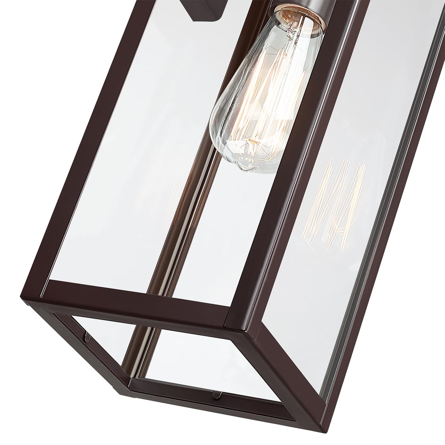 Faymart Outdoor Sconce Lights, 18 Inch Metal and Glass Wall Lantern, Oil Rubbed Bronze, 2 Pack for Porch Garage Balcony
