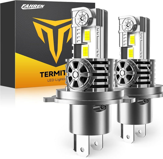 Termitor H4/9003/HB2 Bulbs, 50,000LM, 6500K Cool White, Mini Halogen Size, Plug and Play, Pack of 2