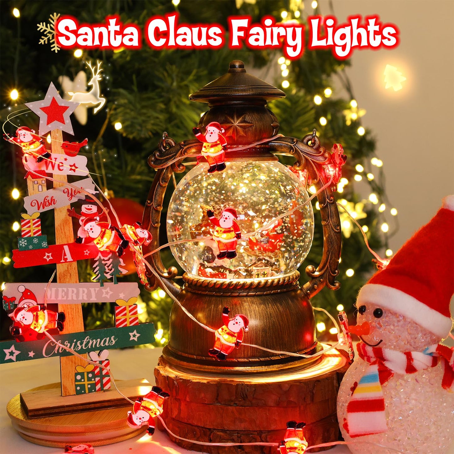 cshare Christmas String Lights, 30 LED Twinkling Indoor Decor, 9.8ft, White, Battery Operated, Model CS-SDKJ, 3 Packs
