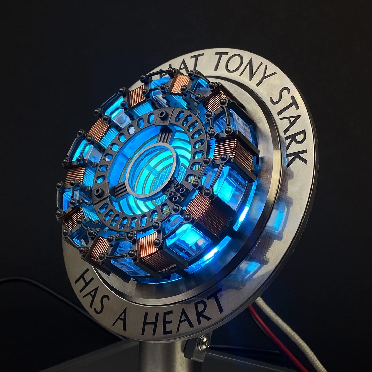 tkwser Iron Man Arc Reactor Model ARC1 with LED Light, USB Connection, and Display Case for Collections