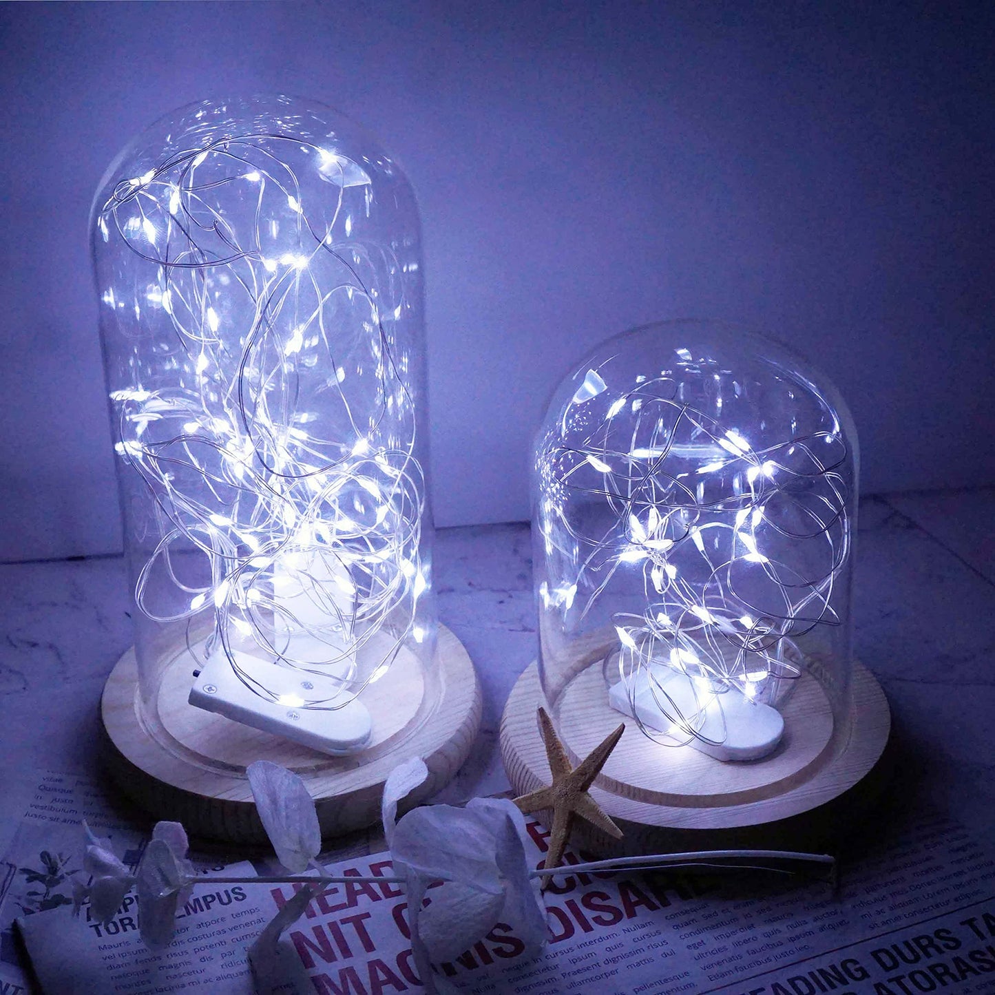 LoveNite LED Fairy String Lights, 20 LED Waterproof, 6.6ft, Cool White, Model 20-LED-35P-CW, Battery Operated for Decor