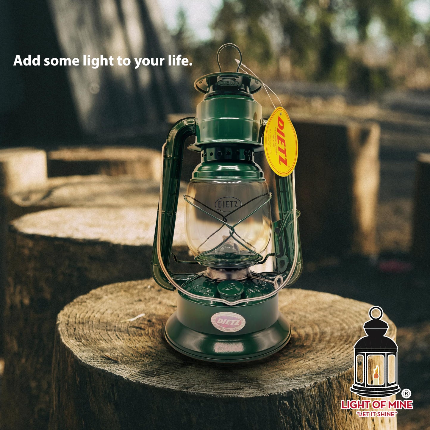 LIGHT OF MINE Little Wizard Oil Lantern, 12in Height, 17 oz Capacity, 23 Hour Burn Time, Green, Model PARE-CHIMN