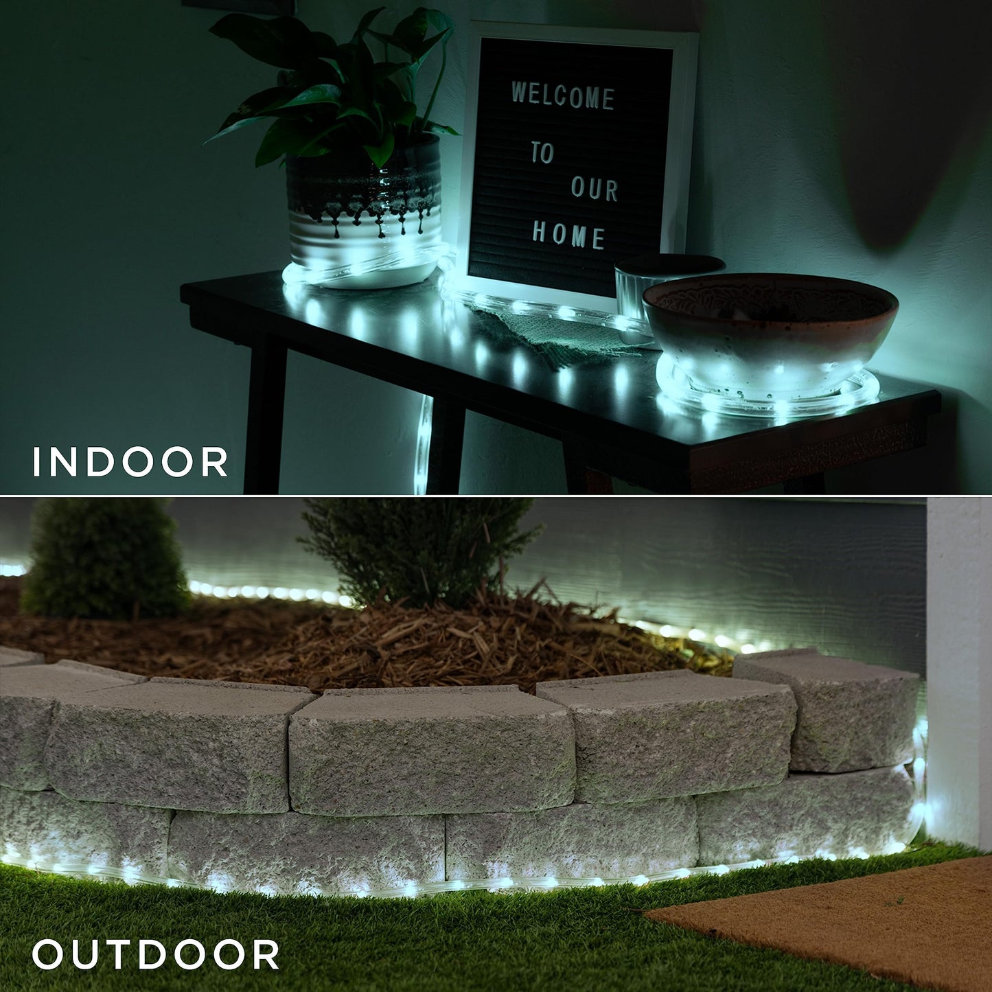 UltraPro LED Rope Lights, 50ft, Cool White 5000K, Indoor/Outdoor, Waterproof, Model 54846